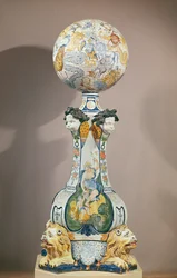 Himmelskugel auf einem Sockel mit vier Löwen, 1725